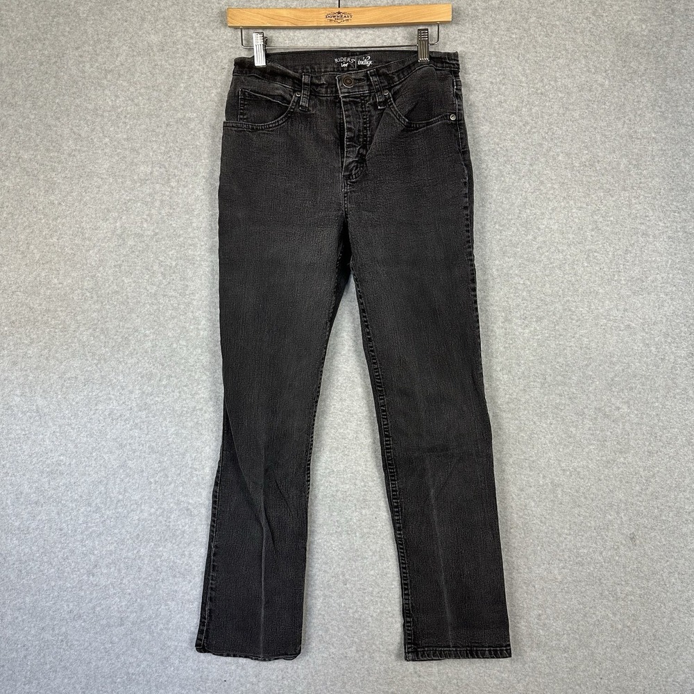 Lee Riders Jeans Size 8 Women's Boot Cut Indigo Black Stretch‎